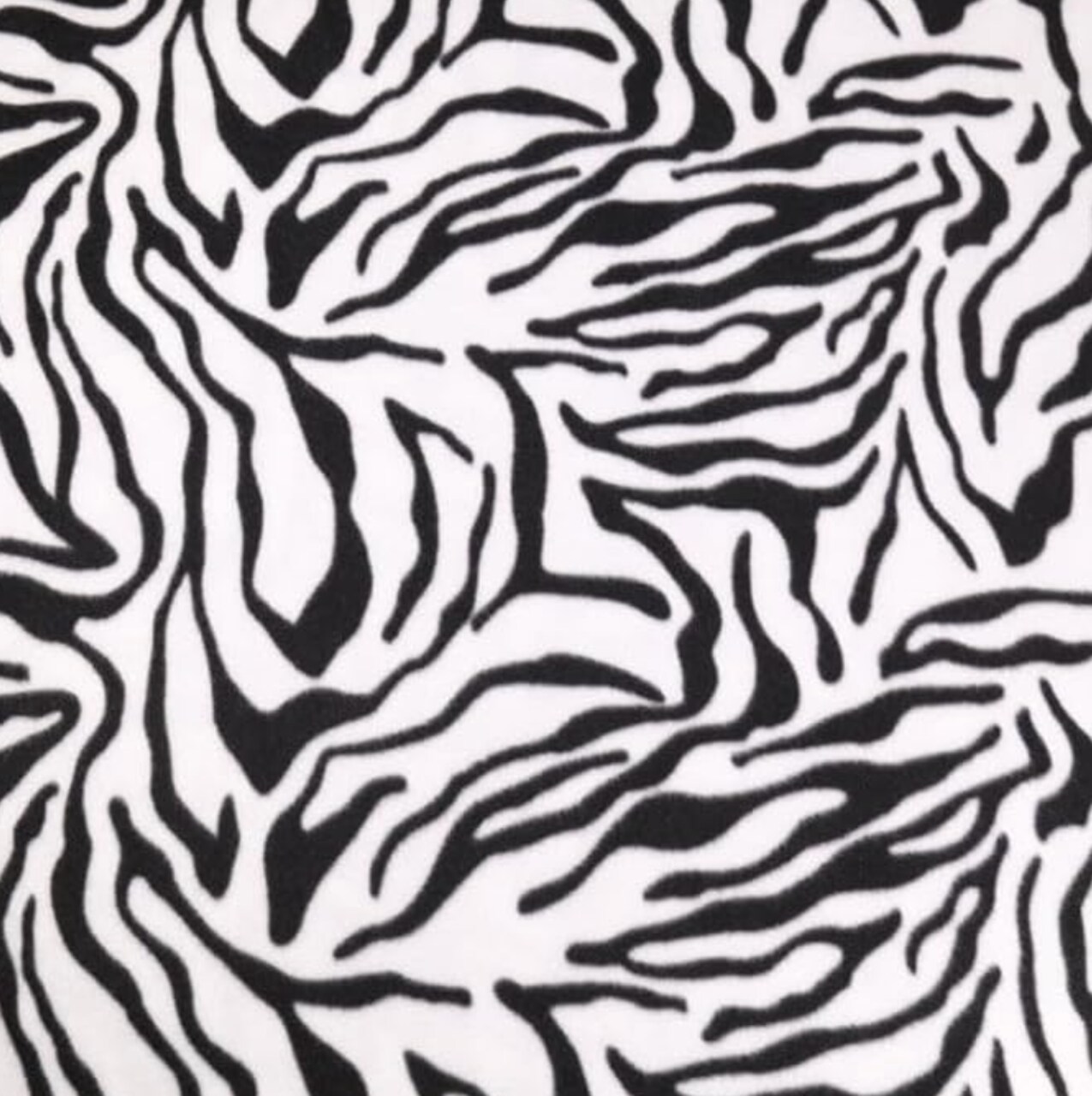 FabricLA | Fleece Fabric By The Yard | 36"X60" Inch Wide | Anti Pill Polar Fleece | Soft, Blanket, Throw, Poncho, Pillow Cover, PJ Pants, Booties, Eye Mask - Zebra - White Black (1 Yard)